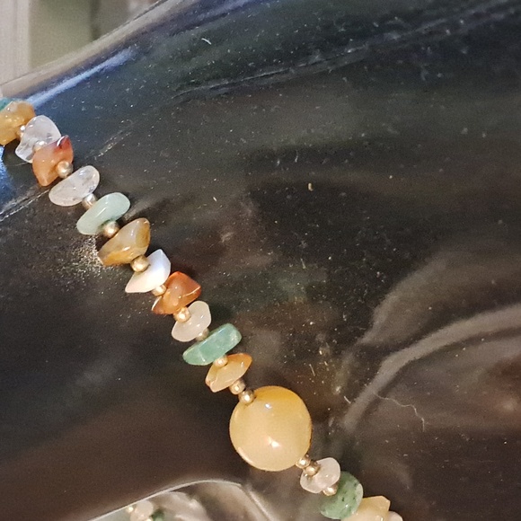 Beautiful Long 26" Heavy Natural Stone Agate Healing Crystal Necklace - Picture 4 of 5